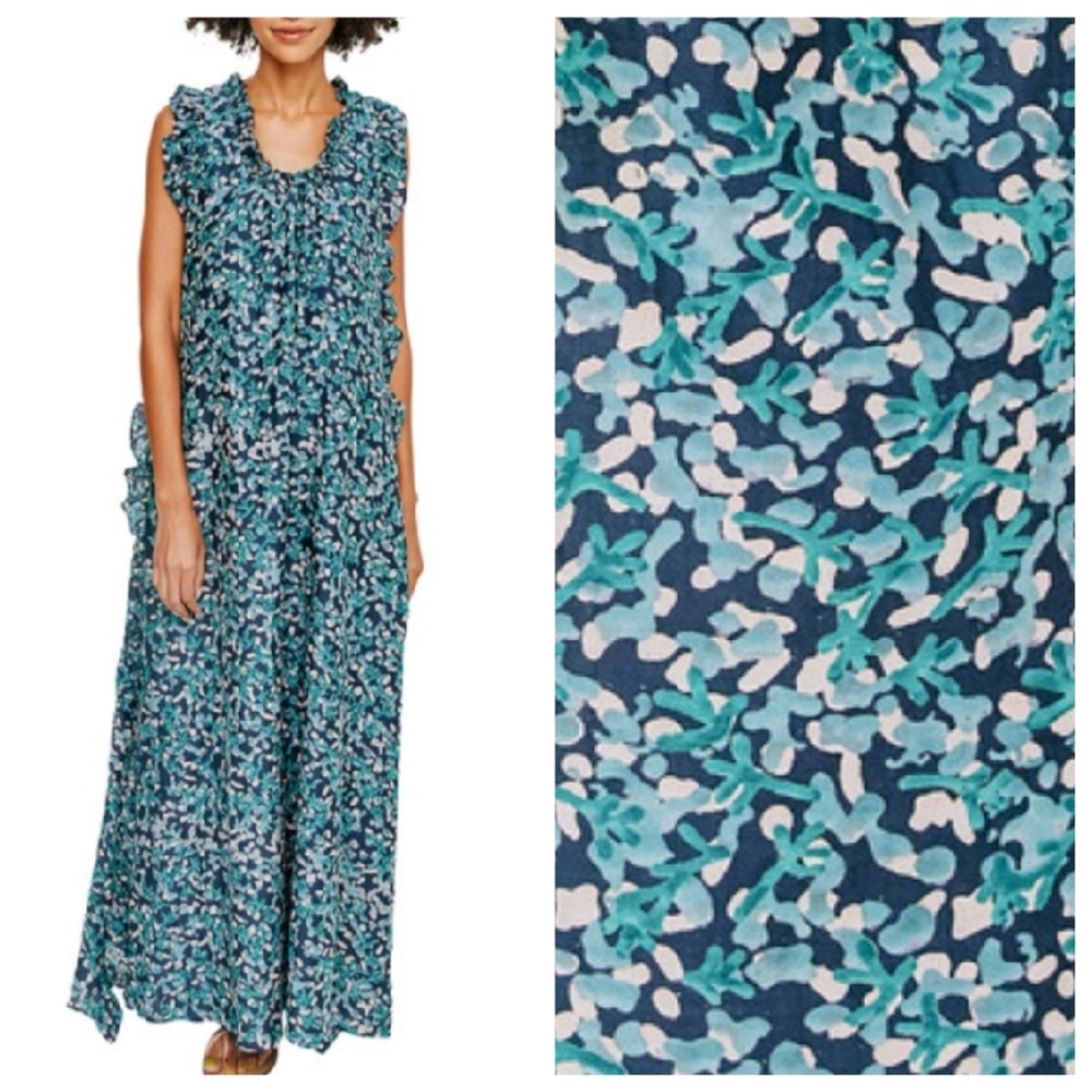 Mirth Cassis Tank Ruffle Maxi Dress